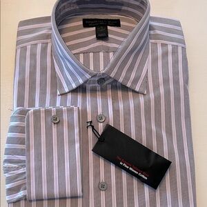 Express Design Studio Shirt Mens M Striped Premium Woven Dress Shirt Classic Fit